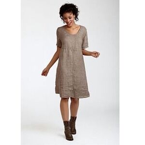 Flax Brown Midi Dress